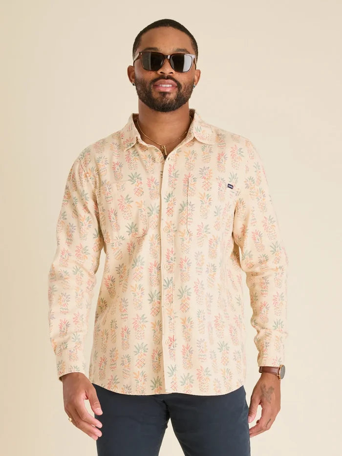 The Pastel Pineapple (LS Button Down) - Image 1 - Chubbies Shorts