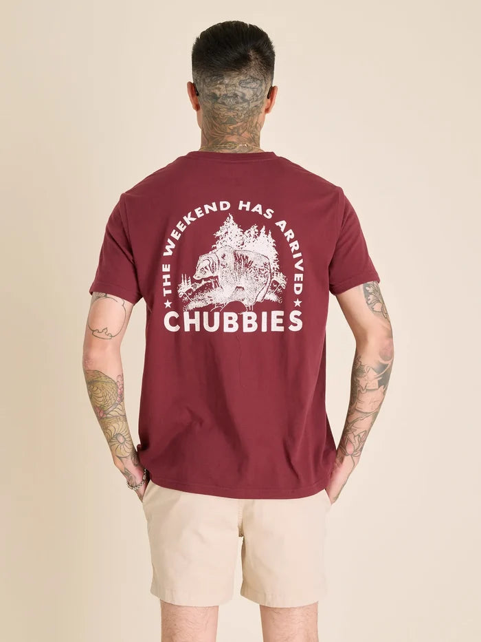 The Rough n' Tumble (Non Pocket Graphic Tee) - Burgundy - Image 2 - Chubbies Shorts