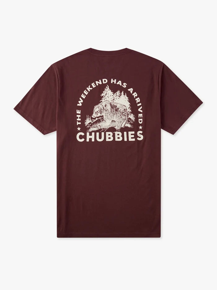 The Rough n' Tumble (Non Pocket Graphic Tee) - Burgundy - Image 2 - Chubbies Shorts
