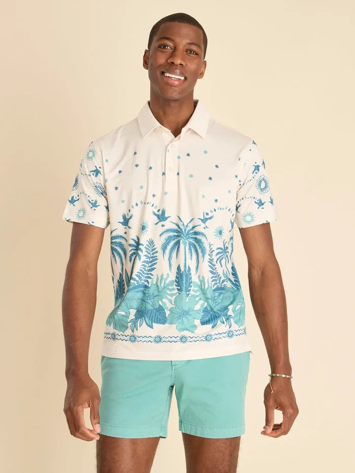 The Scenic Route- Tan (Performance Polo) - Image 1 - Chubbies Shorts