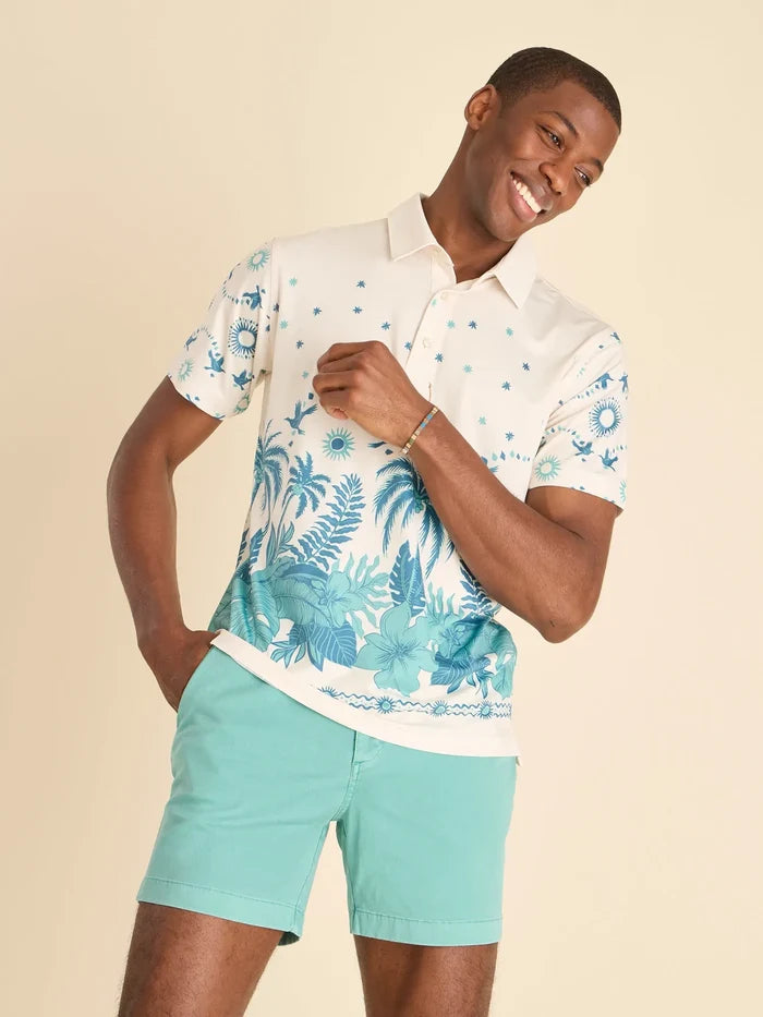 The Scenic Route- Tan (Performance Polo) - Image 4 - Chubbies Shorts