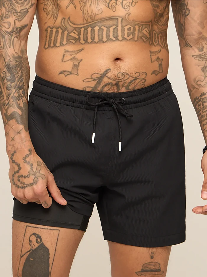 The Secret Agents 5.5" (Textured Lined Swim) - Image 4 - Chubbies Shorts