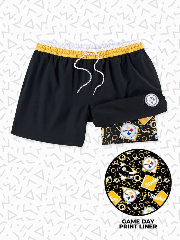 The Secret Steelers 5.5" (Classic Lined Swim Trunks) - Image 1 - Chubbies Shorts