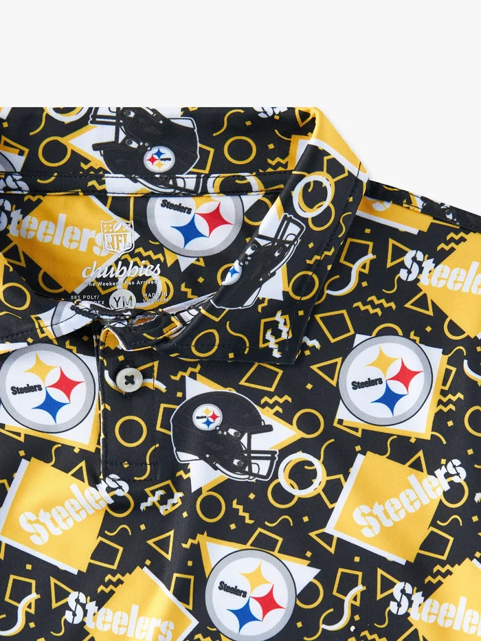 The Steelers Game Day Fit (Boys Performance Polo) - Image 2 - Chubbies Shorts
