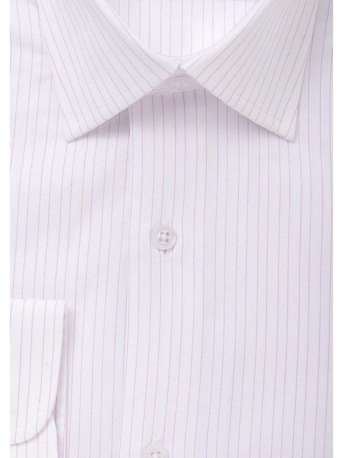 Modena SHIRTS The Suit Depot Mens Cotton Pink Striped Slim Fit Stretch Dress Shirt