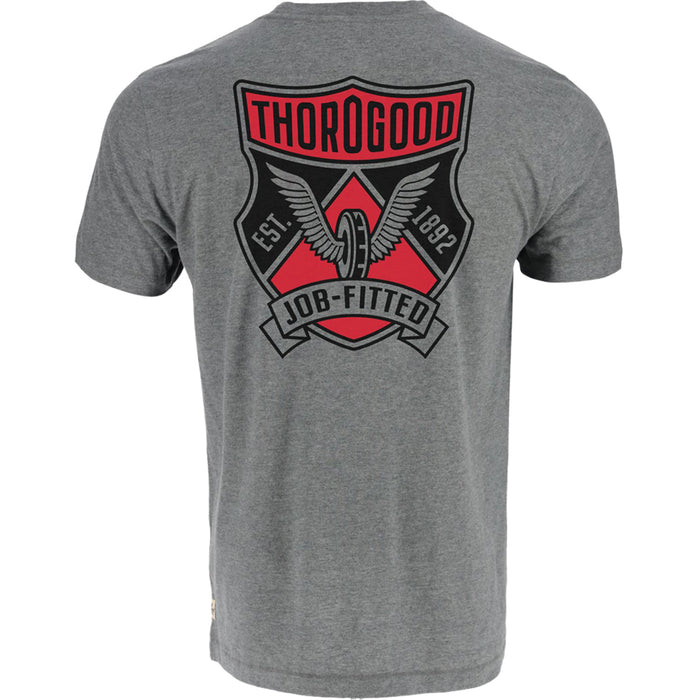 Thorogood Men's Wing Shield Banner Short Sleeve T-Shirt T-Shirts Thorogood Dry Heather Gray 2XL Reg
