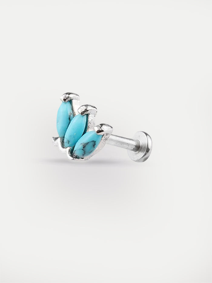 Three Marquise Gem Ear Stud 18G | Turquoise-Image 1