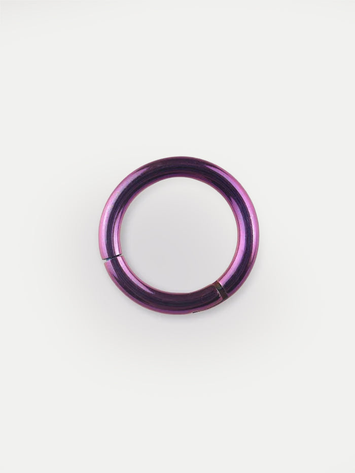 Titanium Plated Hinged Ring 14G | Purple-Image 1