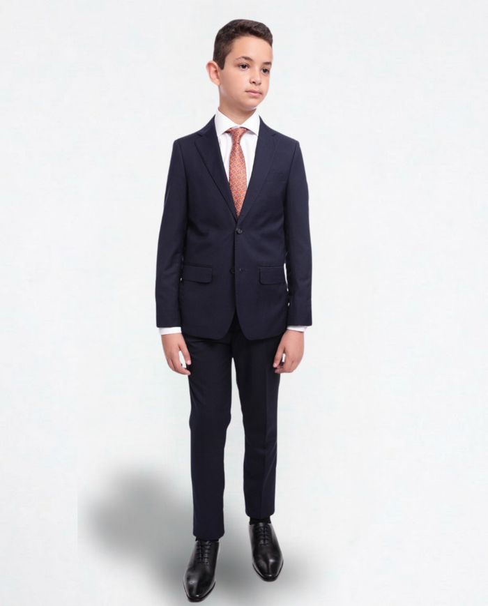 T.O. Boy's Solid Navy Blue Husky Fit Blazer Sportcoat