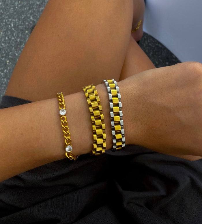 TWO TONED WATCH BAND BRACELET