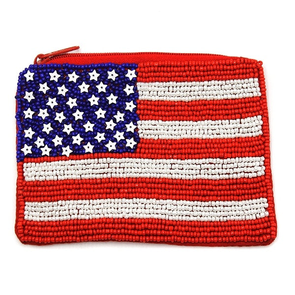 USA Beaded Clutch Bag
