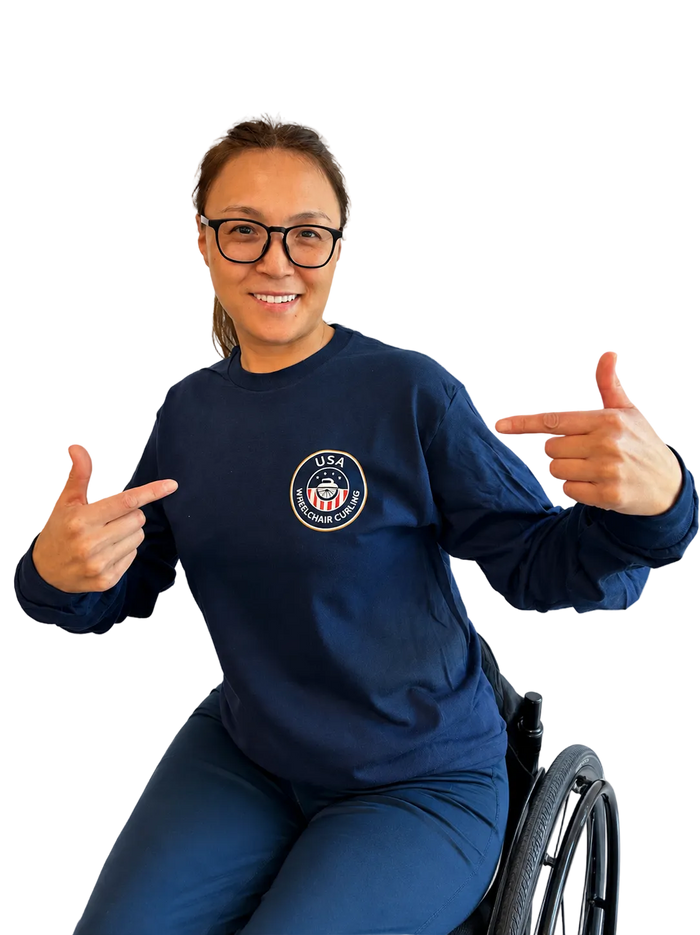 USA Curling Wheelchair Logo Unisex Long Sleeve