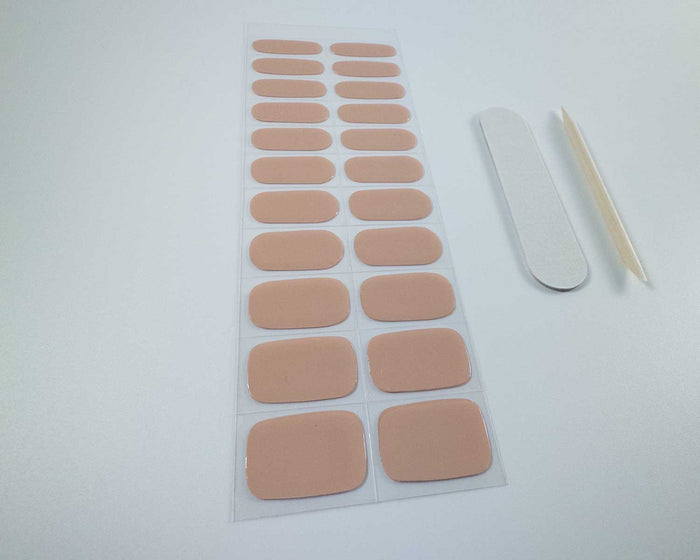 Peaches N Cream UV-Free gel nail wraps, angled close-up