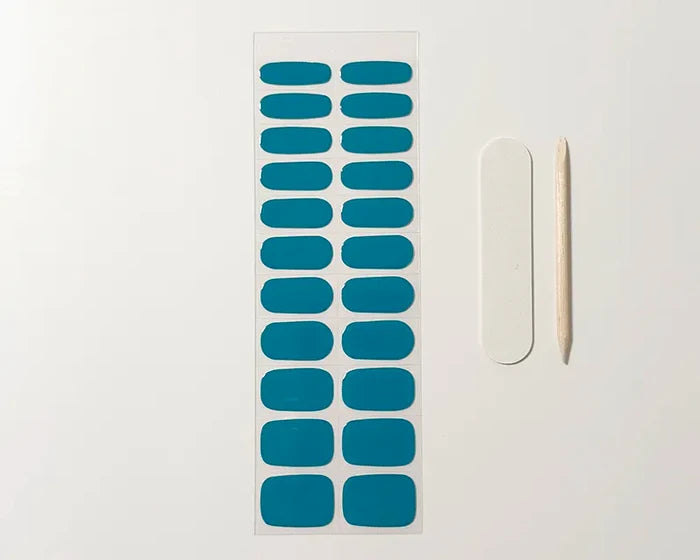 UV-Free Gel Nail Wraps – Peacock Blue