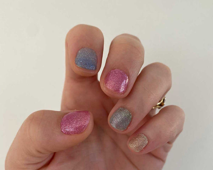 UV-Free Gel Nail Wraps – Rainbow Glitter