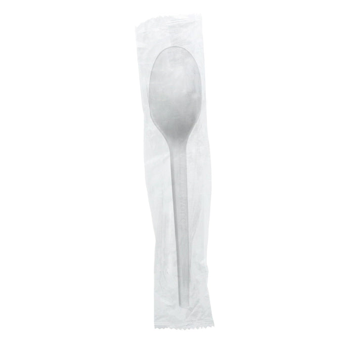 Vegware 6.5in compostable CPLA spoon, individual wrap | 1000/cs