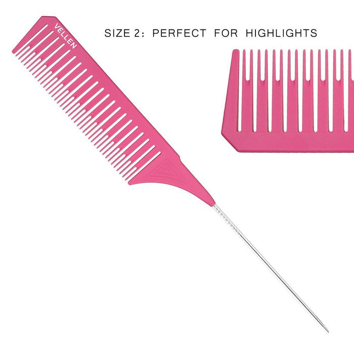 Vellen Hair Pemium Tail Comb Set Purple Pink Trio - Franklins