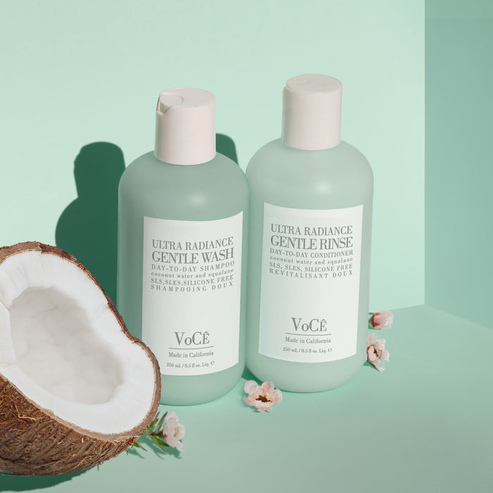 VoCÊ Haircare Gentle Wash Vegan & Cruelty-Free Shampoo | Clean Haircare, Color Safe, Paraben and Sulfate Free, Ultra Radiance, Hydrating, Shine Enhancing (8.5 fl oz | 250 ml)