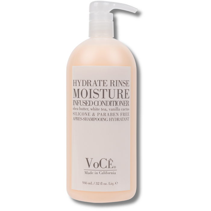 VoCÊ Haircare – Natural Hydrating Conditioner - Rinse | Deep Moisturizing, Anti-Frizz, Sulfate-Free, Non-Toxic, Vegan Haircare for Women and Men with Shea Butter, White Tea, Vanilla Cactus (8.5 oz)