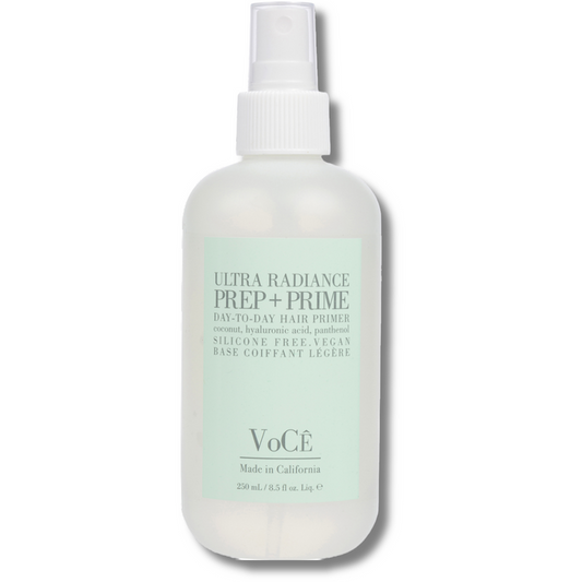 VoCÊ Haircare – Vegan Prep + Prime Blowout Spray | Shine, Style Retention, Heat Protection, Nourishes Hair, Anti-Frizz, Non-Toxic, Cruelty-Free, Vegan Haircare (8.5 oz | 250 ml)