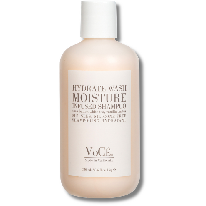 VoCÊ | Natural Hydrating Shampoo for Dry, Frizzy Hair | Moisture-Infused Vegan Shampoo for Normal to Thick Hair | Non-Toxic, Cruelty-Free with Shea Butter, White Tea, Vanilla Cactus (8.5 oz | 250 ml)