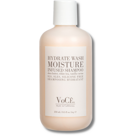 VoCÊ | Natural Hydrating Shampoo for Dry, Frizzy Hair | Moisture-Infused Vegan Shampoo for Normal to Thick Hair | Non-Toxic, Cruelty-Free with Shea Butter, White Tea, Vanilla Cactus (8.5 oz | 250 ml)