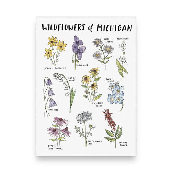 Wildflowers of Michigan Rectangle Magnet - City Bird