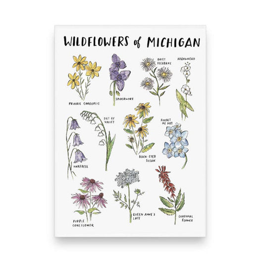 Wildflowers of Michigan Rectangle Magnet - City Bird