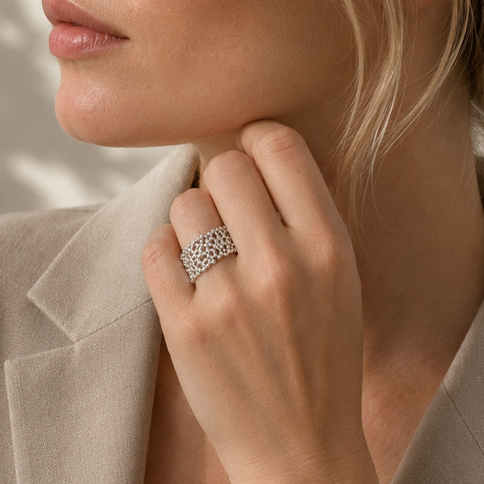 WOLFF JEWELRY - Boble Ring - sølv (54)
