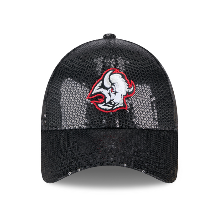 Women's New Era 9FORTY Buffalo Sabres Alternate Logo Black Sequin Hat