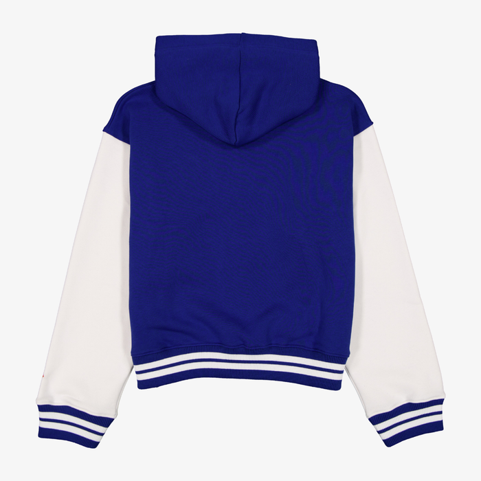 Women's New Era Buffalo Bills Royal & Cream Cropped Varsity Hooded Jacket