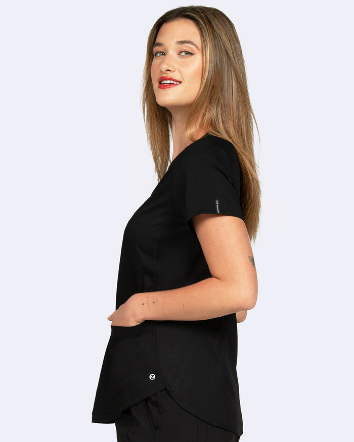Zoe Alexandra Soho Side Knit Scrub Top